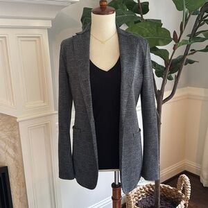 Harris Wharf London Lightweight Wool Cotton Check Boyfriend Blazer